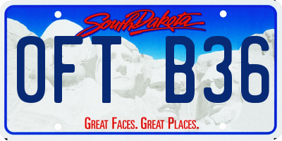 SD license plate 0FTB36