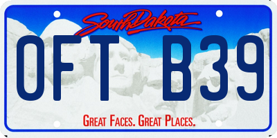 SD license plate 0FTB39