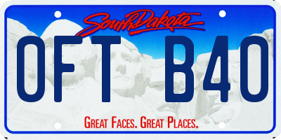 SD license plate 0FTB40