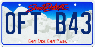 SD license plate 0FTB43