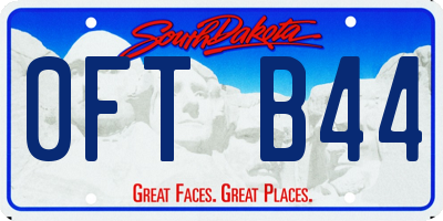 SD license plate 0FTB44