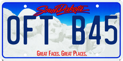 SD license plate 0FTB45