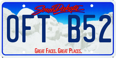 SD license plate 0FTB52