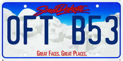 SD license plate 0FTB53