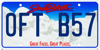 SD license plate 0FTB57