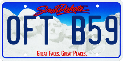 SD license plate 0FTB59