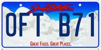 SD license plate 0FTB71