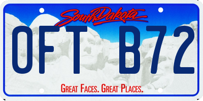 SD license plate 0FTB72
