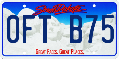 SD license plate 0FTB75