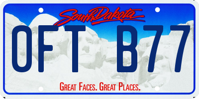 SD license plate 0FTB77