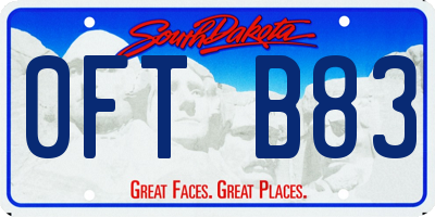 SD license plate 0FTB83