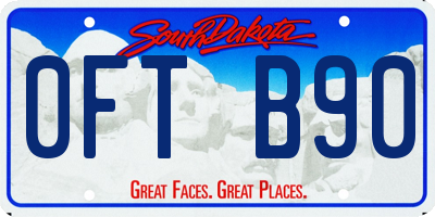 SD license plate 0FTB90