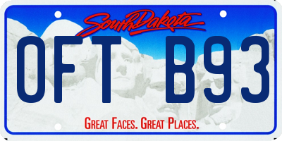 SD license plate 0FTB93