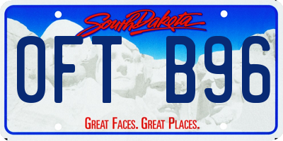 SD license plate 0FTB96