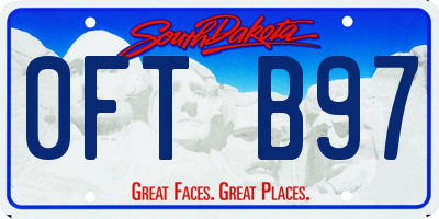 SD license plate 0FTB97