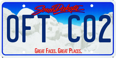 SD license plate 0FTC02