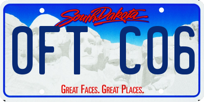 SD license plate 0FTC06