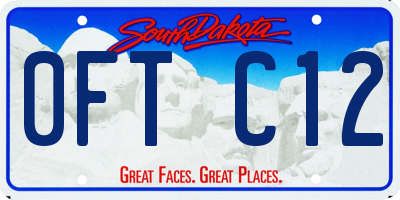 SD license plate 0FTC12