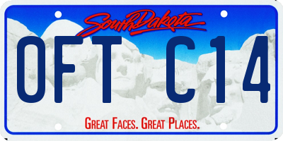 SD license plate 0FTC14