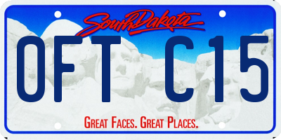 SD license plate 0FTC15