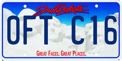 SD license plate 0FTC16