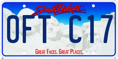 SD license plate 0FTC17