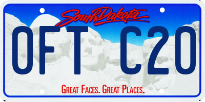 SD license plate 0FTC20