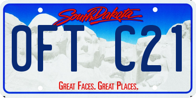 SD license plate 0FTC21