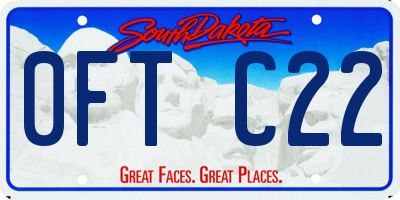 SD license plate 0FTC22