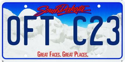 SD license plate 0FTC23
