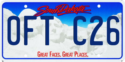SD license plate 0FTC26