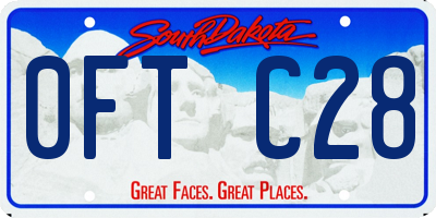 SD license plate 0FTC28