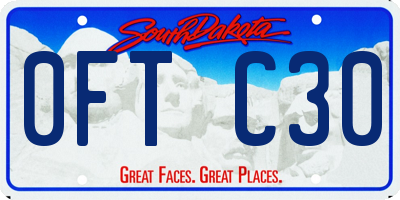 SD license plate 0FTC30
