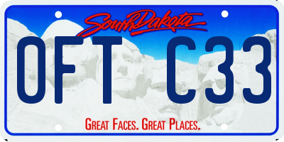 SD license plate 0FTC33