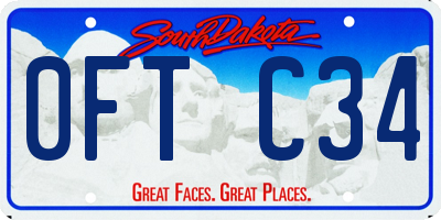 SD license plate 0FTC34
