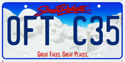 SD license plate 0FTC35