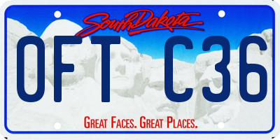 SD license plate 0FTC36