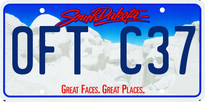 SD license plate 0FTC37