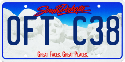 SD license plate 0FTC38