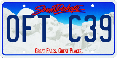 SD license plate 0FTC39