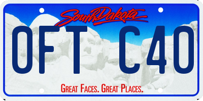 SD license plate 0FTC40