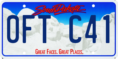 SD license plate 0FTC41