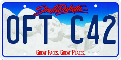 SD license plate 0FTC42