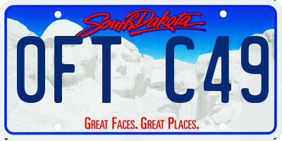 SD license plate 0FTC49