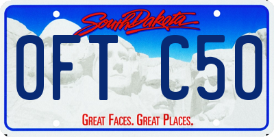 SD license plate 0FTC50
