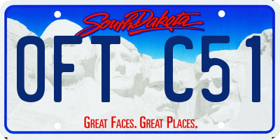 SD license plate 0FTC51