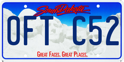 SD license plate 0FTC52