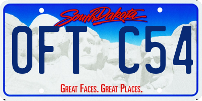 SD license plate 0FTC54