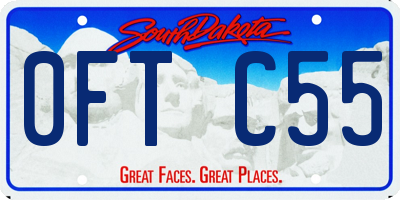 SD license plate 0FTC55