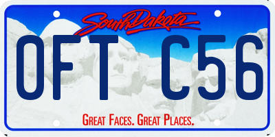 SD license plate 0FTC56